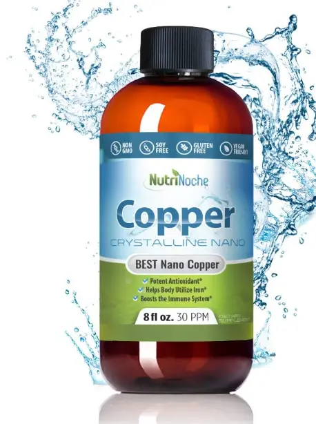 NutriNoche Pure Crystalline Liquid Copper Supplement - 30 PPM - Colloidal Minera