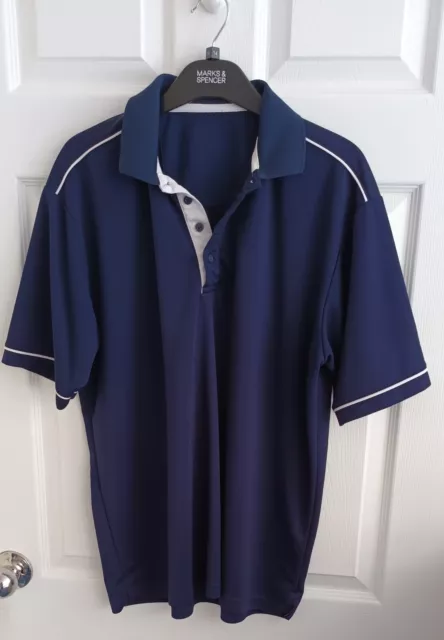 PALM GROVE Golf Men's Polo Shirt Blue Size Medium Short Sleeve