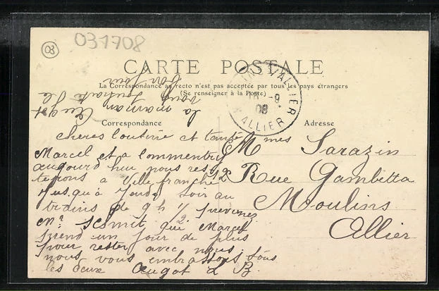 CPA Villefranche-d´Allier, Avenue de la Gare 1908 2