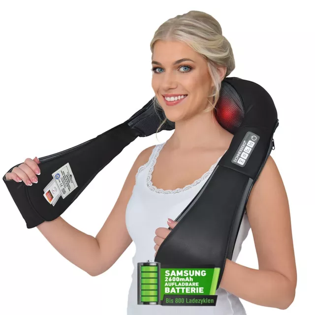 Donnerberg Cordless Shiatsu Back Neck Shoulder Massager with Heat & Vibration