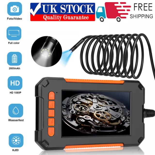 Industrial Endoscope HD Lens 4.3" Screen Borescope Inspection Snake Camera 5M