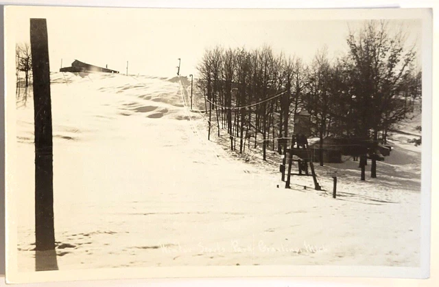 RPPC Winter Sports Park Grayling Michigan MI Real Photo Postcard B43