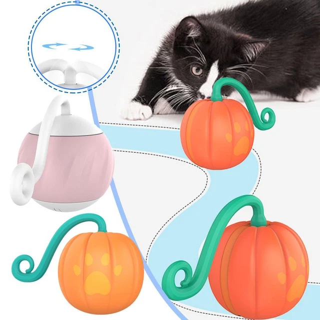 Pumpkin Shape USB Charging Interactive Cat Toys Ball with LigP5 Colorful Z3F8