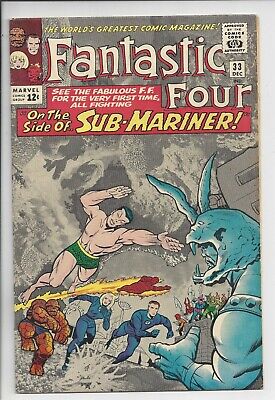 Fantastic Four #33 VF- (7.5) 1st App Of Attuma (1964) Sub-Mariner App