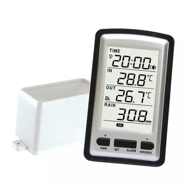 Rain Gauge Cordless Rain Gauge Sensors Current Date in/Outdoor Weather Station