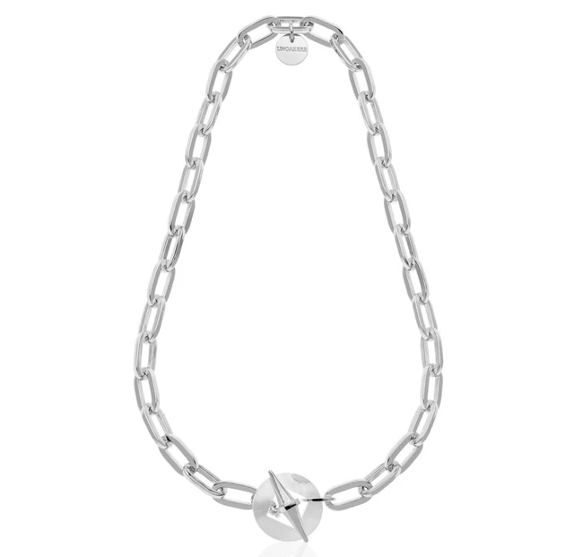 Collier Long UNOAERRE Engrenages Ovales Bronze Argenté - 93 Cm - Neuf Avec étiquette
