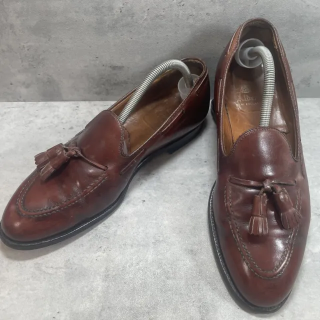 ALDEN 560 BURGUNDY Shell Leather Tassel Loafers New England Mens 10BD ...