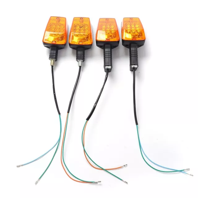 4x Motorcycle MZ Bullet Turn Signal Amber Lights Indicators Blinkers Universal