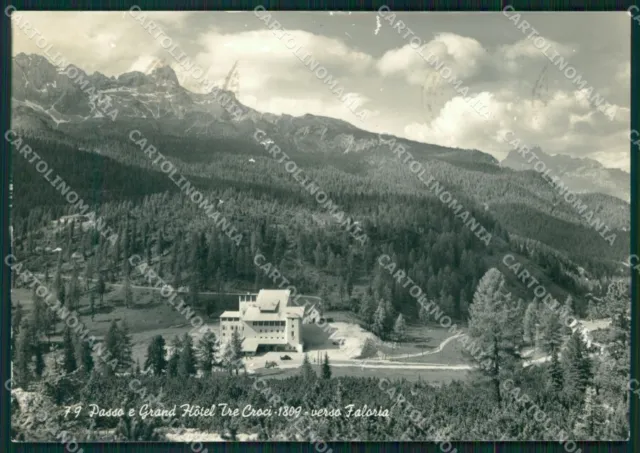 Belluno Cortina d'Ampezzo Passo Tre Croci PIEGHE FG Foto cartolina KB5199
