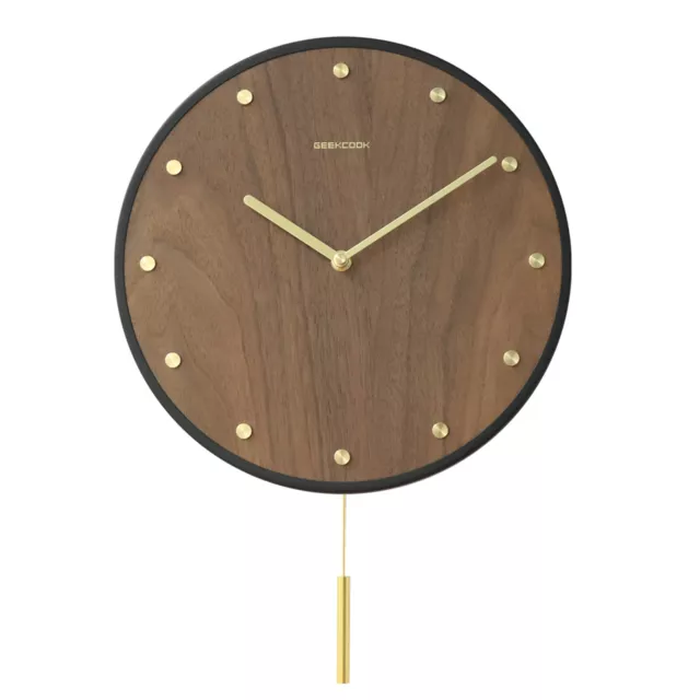 Wall Clocks Wooden Finish Industrial Brown Clocks Living Room Bedroom 30CM