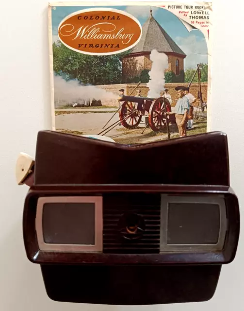 VIEW MASTER 3D STEREO ⭐ BETRACHTER + 3x Reels WILLIAMSBURG ⭐ ! Viewer Model E !