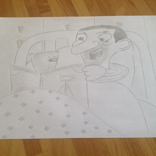 MR BEAN CARICATURE Funny Comedy Pencil Drawing Sketch Art A4 Picture 2