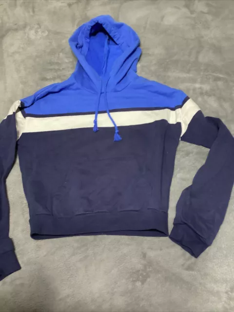 L.A. HEARTS Pac Sun  XS Cropped Pullover Hoodie Sweatshirt Blue Striped