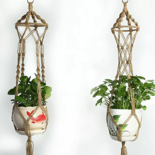 Macrame Plant Hanger Garden Indoor Hanging Planter Basket Rope Pot Holder Decor