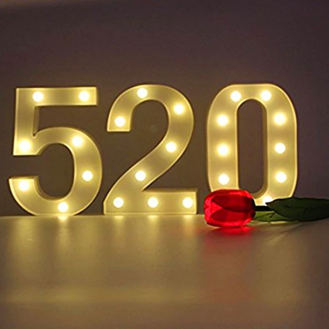 UK BATTERY POWERED Digital Number LED Symbol Sign Lamp Home Decoration