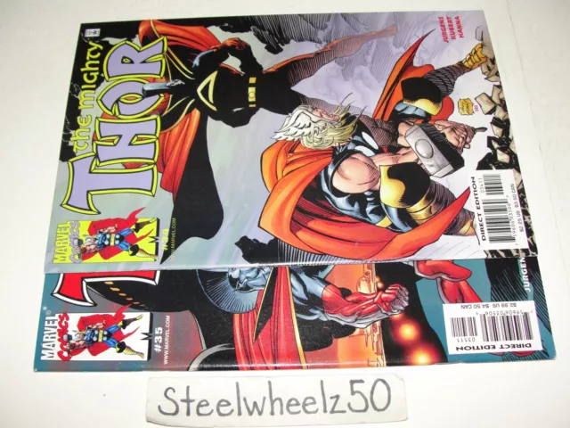Thor #34 & 35 Comic Lot Marvel 2001 Direct Vs Gladiator Andy Kubert 2nd Series 3