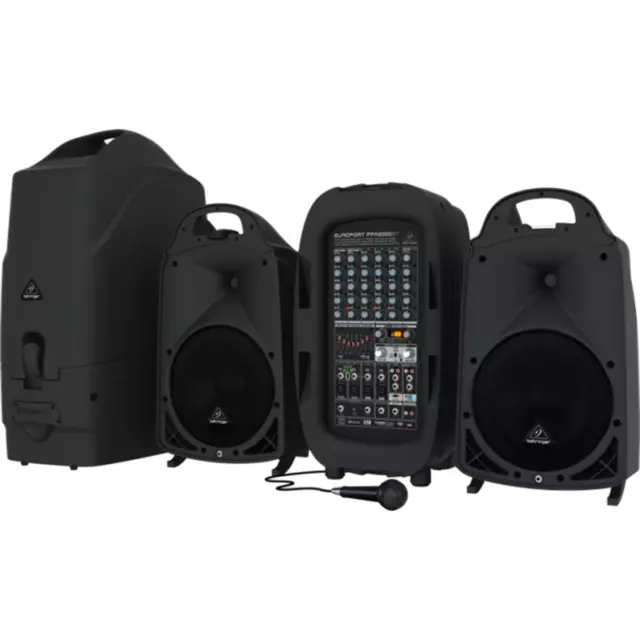 Behringer EUROPORT PPA2000 Portable PA System 2000W 8 Channel w/ Bluetooth & FX 2