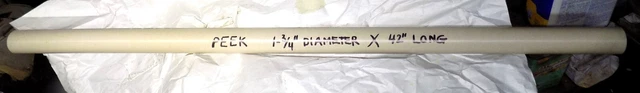 New Beige PEEK Round Rod Stock Material 1-3/4" Diameter X 42" Long