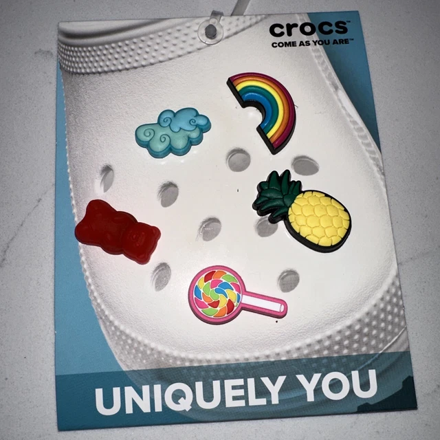Crocs AUTHENTIC Jibbitz Charms 5-Pcs Gummy Bear, Pineapple, Rainbow, Lollipop
