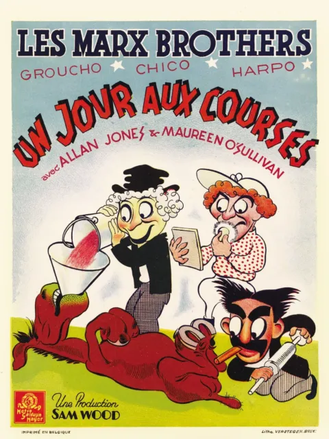 Un Jour Aux Courses, Les Marx Brothers, Repro Affiche De Cinema Vintage (60X80)