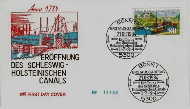 BRD FDC MiNr 1223 (4G) 200. Jahrestag Eröffnung Schleswig-Holsteinischen Canals