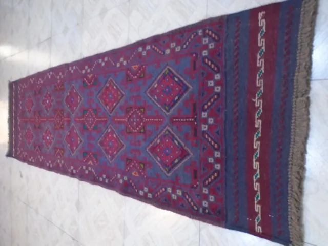 17657 # Incredibile tappeto afgano Mashwani Runner Kilim fatto a mano 227 x 65 cm