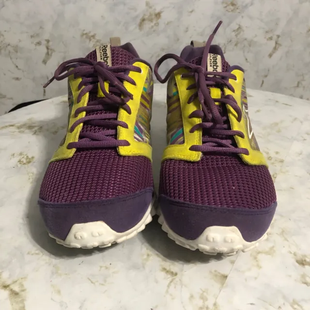 Reebok Realflex Womens Sz 9 Running Shoes Purple Yellow Athletic Trainer Sneaker 3