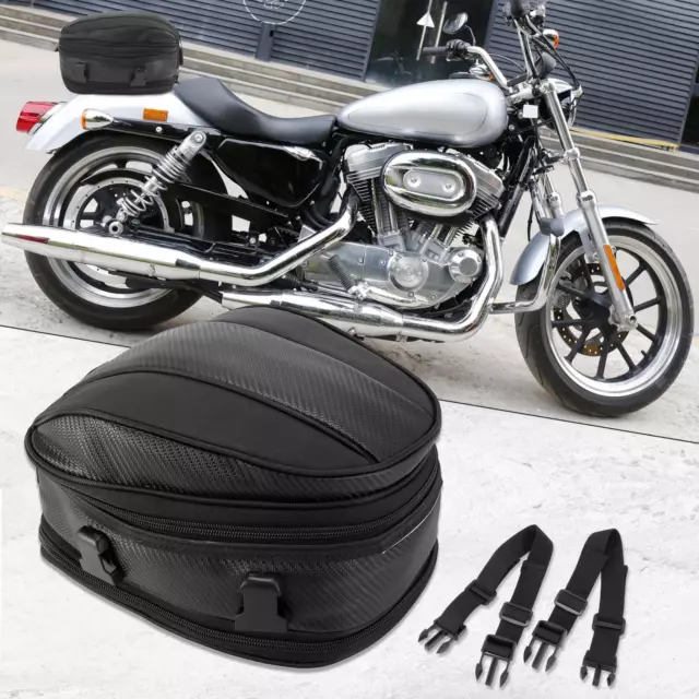 Motorrad Sitz Hecktasche hinten Gepäcktasche Wasserdichte 1680D Schwarz