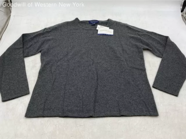 CHARTER CLUB CHARCOAL Gray 100% 2 Ply Cashmere Sweater NWT; Men's Size ...