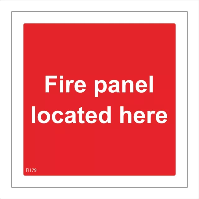 Fi179 Fire Panel Located Here Emergency Control Alarm System Evacuation Sign 2