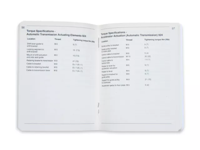 Werkstatthandbuch für PORSCHE 924 2.0 Turbo '78-'85 Technical Specifications EN 3