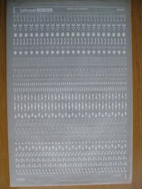 1 x Letraset  SYMBOLS  DIRECTION ARROWS Sheet 2450   (bb)