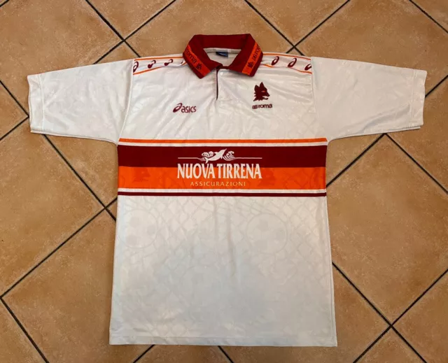 MAGLIA RARA VINTAGE Asics Bianca Nuova Tirrena as roma Asr Trikot