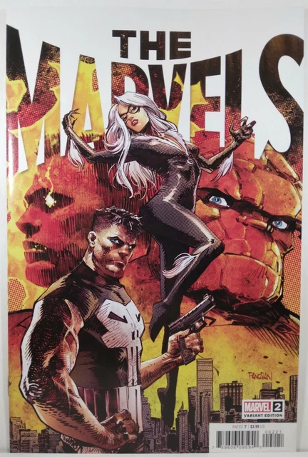 💥 THE MARVELS #2 DAN PANOSIAN 1:25 VARIANT NM 2021 PUNISHER BLACK CAT Alex Ross