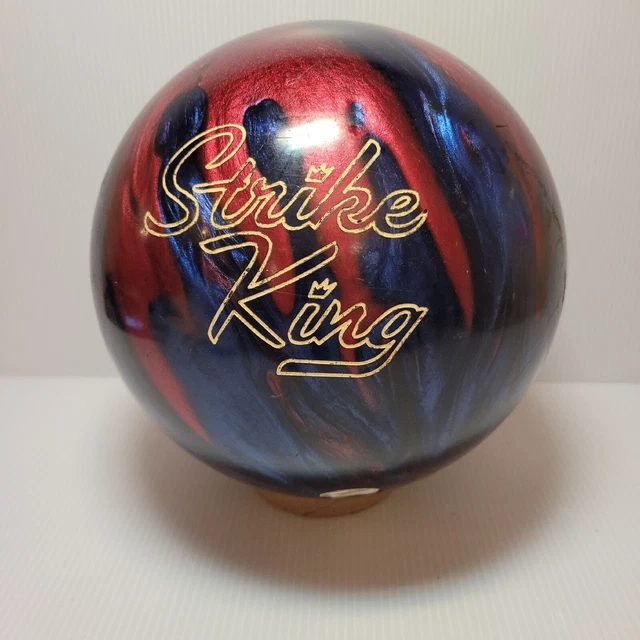 VTG BRUNSWICK STRIKE King Bowling Ball 14 lbs Blue Red Pearl Reactive