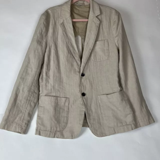 Goodfellow & Co Mens Blazer Medium Beige Linen Cotton Blend Casual Sport Coat