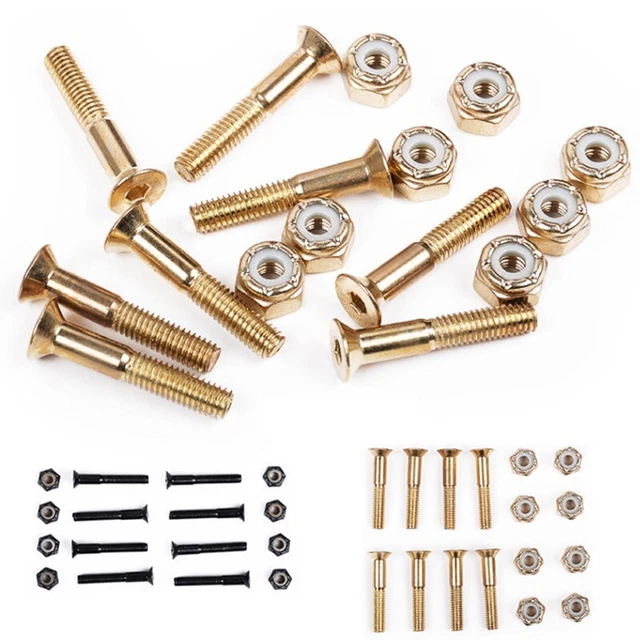 16Pcs Screws+Nuts Repair Fixture Set For 4 Wheel Skateboard Longboard Sports