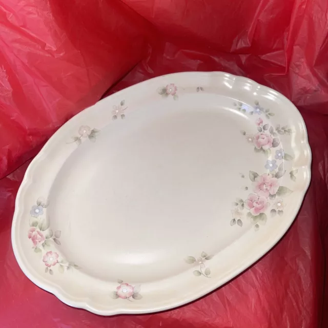 Pfaltzgraff Tea Rose Oval Serving Platter Plate 14-1/2"