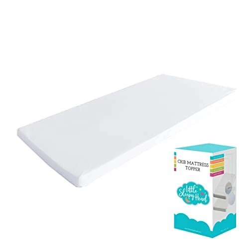 Waterproof Crib Mattress Pad, 2” Ventilated Soft Memory Foam Topper for