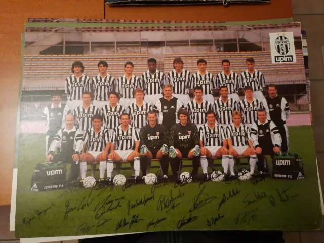 Poster Juventus 1990/91 Su Cartoncino Autografato