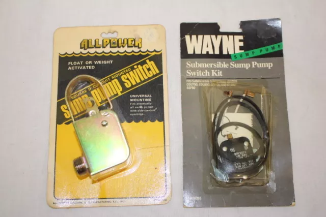 NOS Lot of 2 Sump Pump Switch, Submersible Switch Kit #56395 & Mounting