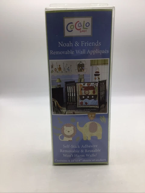 Cocalo Baby Noah & Friends Ark Removable Wall Sticker Appliques (4) 10x18" NEW