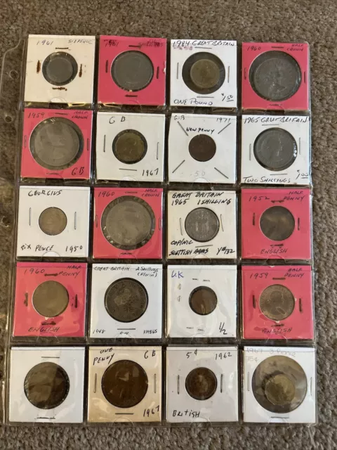 LOT OF 20 Great Britain Coins