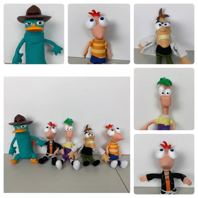 DISNEY PHINEAS AND Ferb Plush Gabble Head Vinyl Plush Doll Lot of