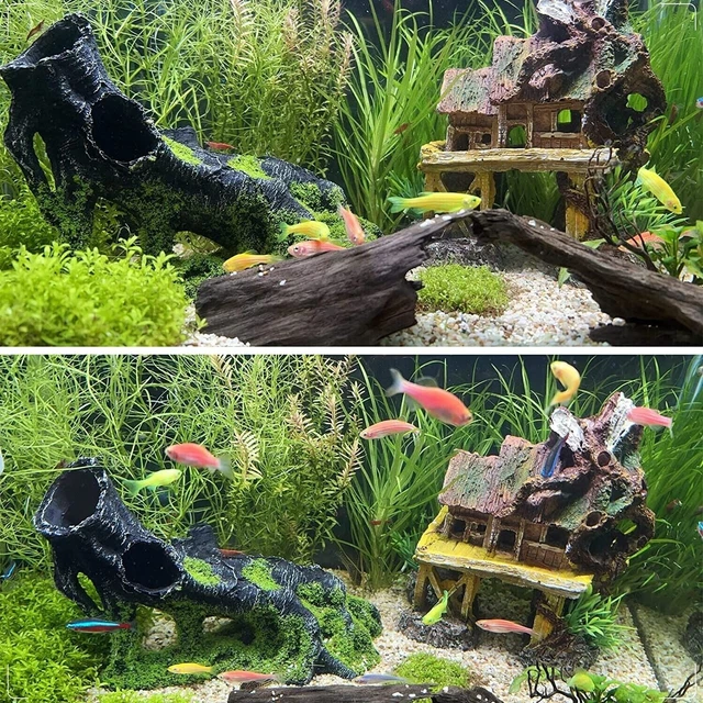 Aquarium Deco, Tree Branch, Fish Shrimp Hiding Habitat Stone Cave Hide House 3