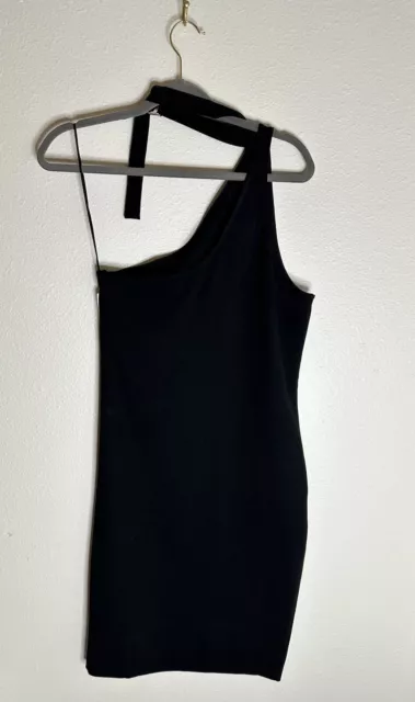 IRO X Anja Rubik Black Solly One Shoulder Choker Dress - 40 / 8 3