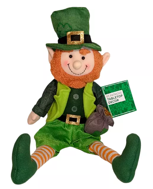 Leprechaun Shelf Sitter Lucky Irish Plush Doll Shamrocks St Patricks Day Large