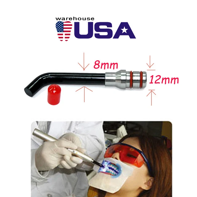 Denshine 1pc 8x12x15MM Dental Optical Fiber Tip Curing Light Guide Rod Tip Glass