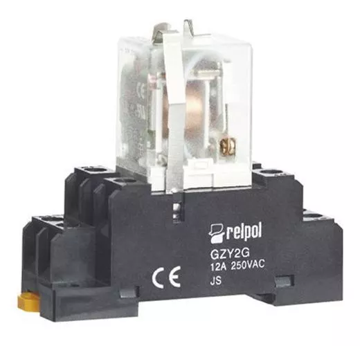 1 x 1 x Relpol 2 Pin Relay Socket, DIN Rail for use with RY2 Relay