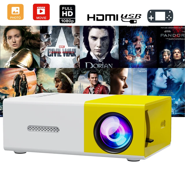 Mini 1080P HD Projector LED Beamer Video Home Theater Portable Cinema Movie HDMI